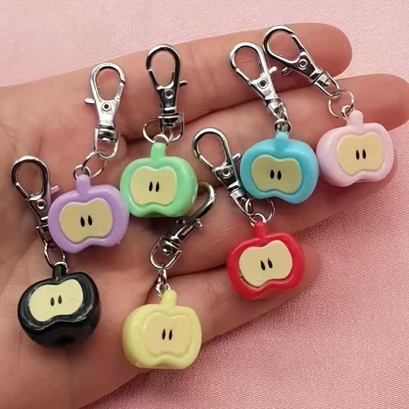 Event Party - 7pcs resin simulated Apple keychain, suitable