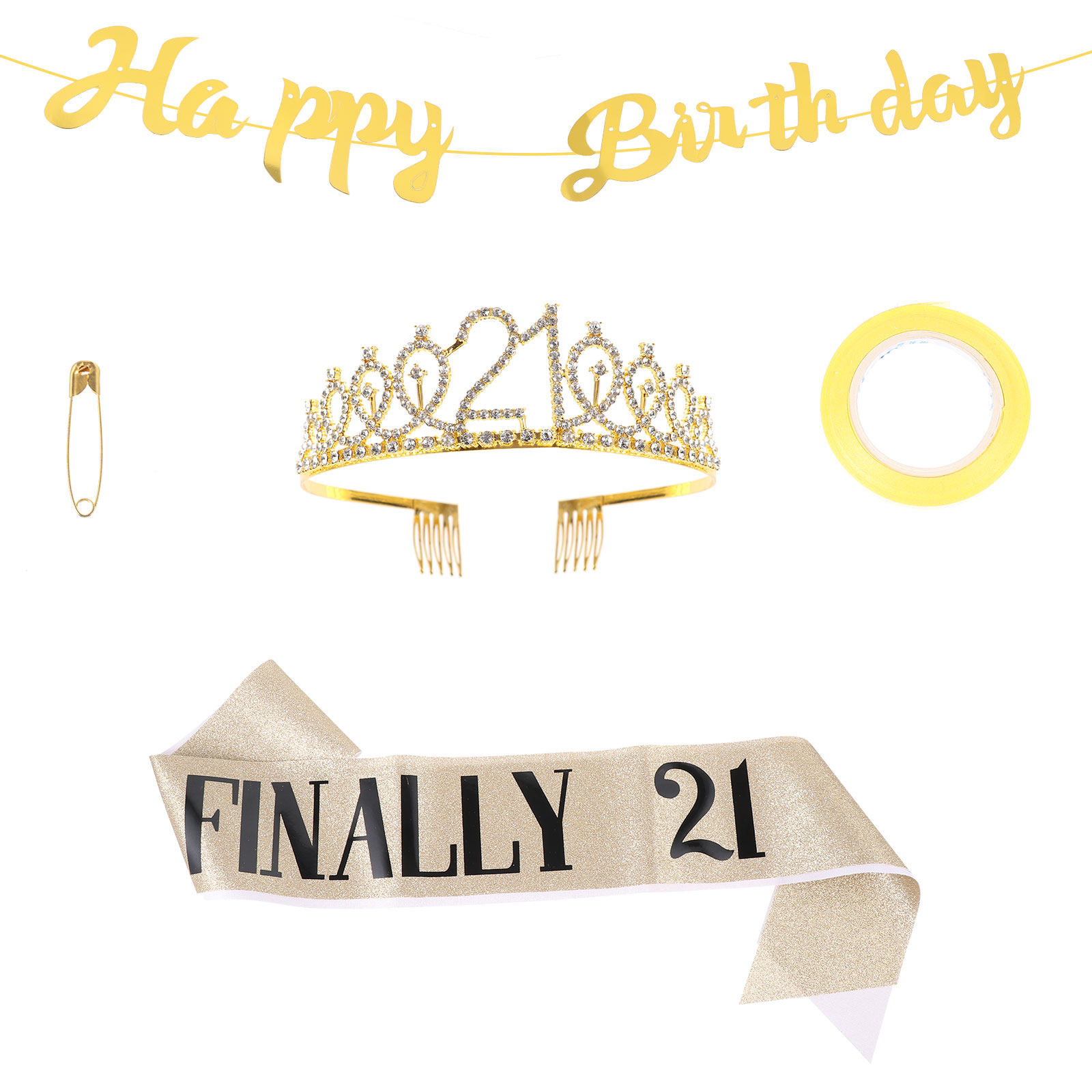 1Set Glitter Birthday Crown Go - Birthday Sash Glitter recension och pris