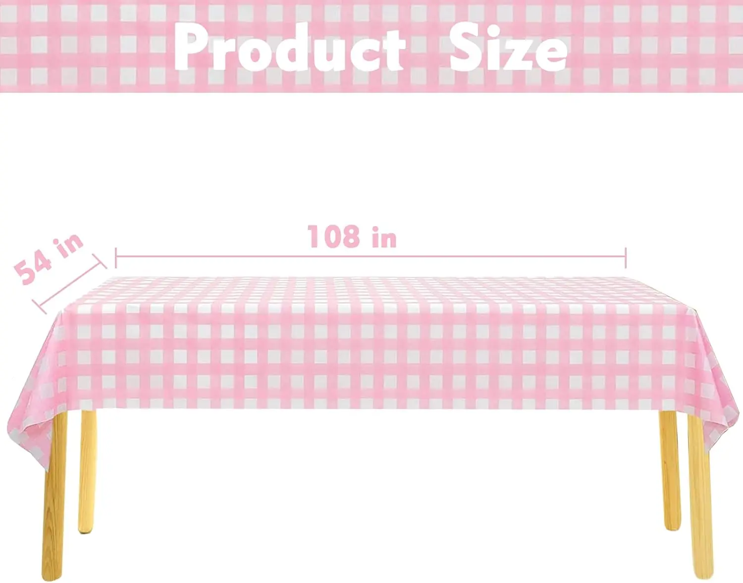 Retro Pink Gingham Tablecloth  - Event Party Shop recension och pris