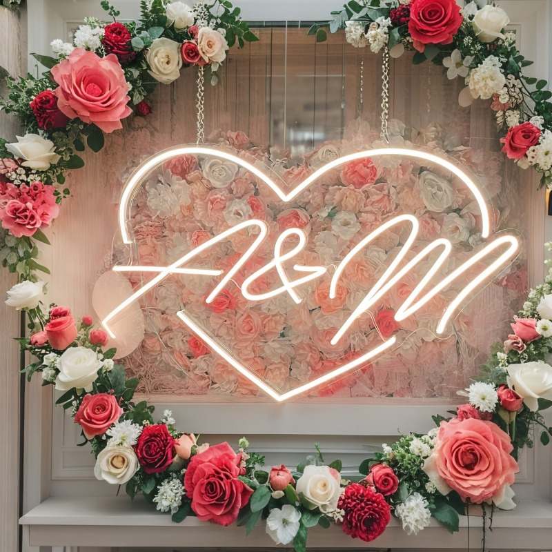 Custom Initials Heart LED Neon - Eve Party recension och pris