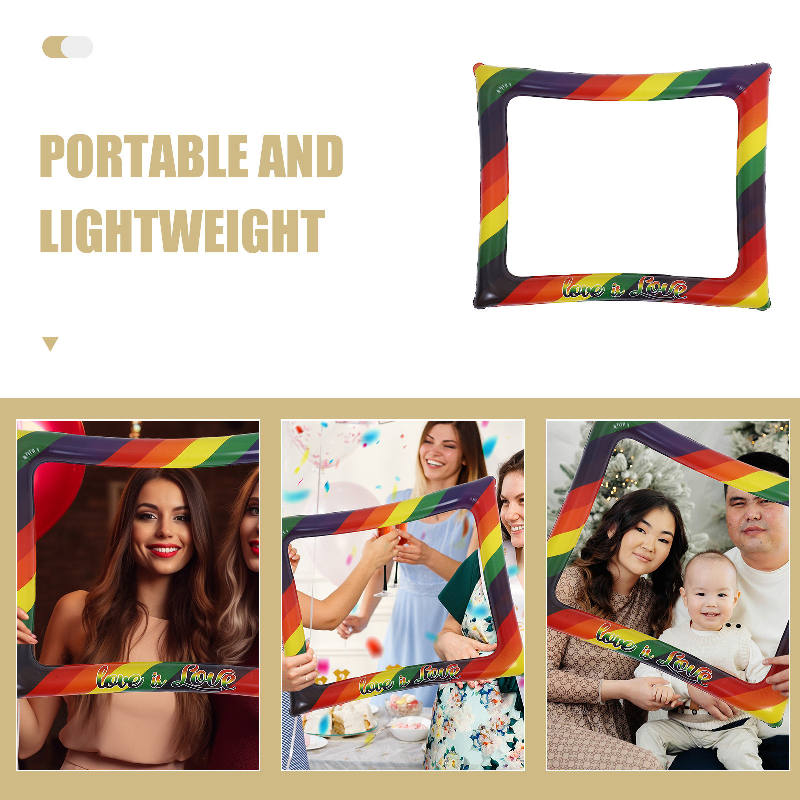Rainbow Inflatable Selfie Fram - Photo Booth Frame recension och pris