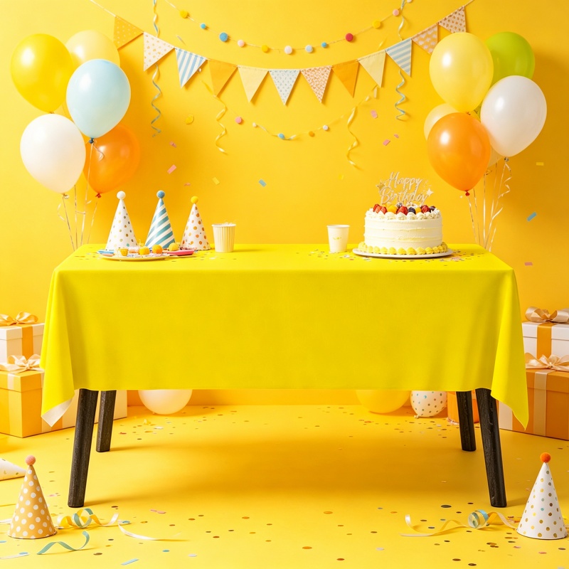 Yellow Tablecloth Napkin Set P - Table Cloth Disposable recension och pris